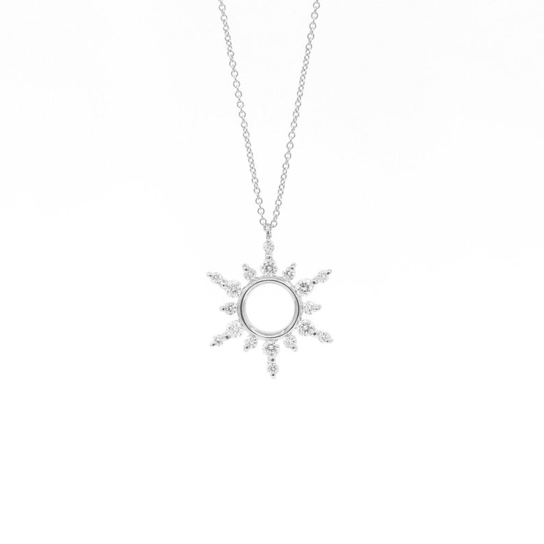 14K 0.53CT DIAMOND SNOWFLAKE SLIDING NECKLACE