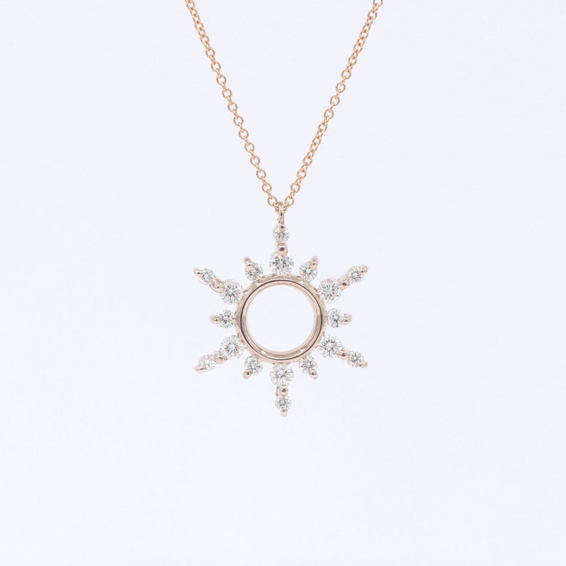14K 0.53CT DIAMOND SNOWFLAKE SLIDING NECKLACE