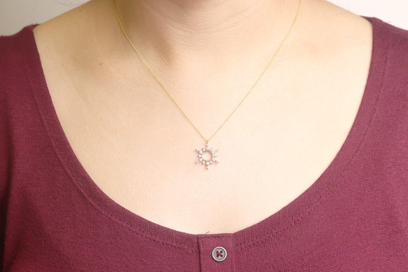 14K 0.53CT DIAMOND SNOWFLAKE SLIDING NECKLACE