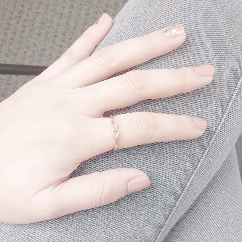 14K DOUBLE WATER DROP BAND