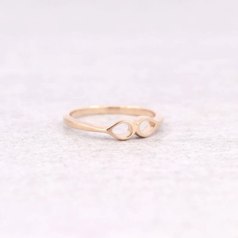 14K DOUBLE WATER DROP BAND