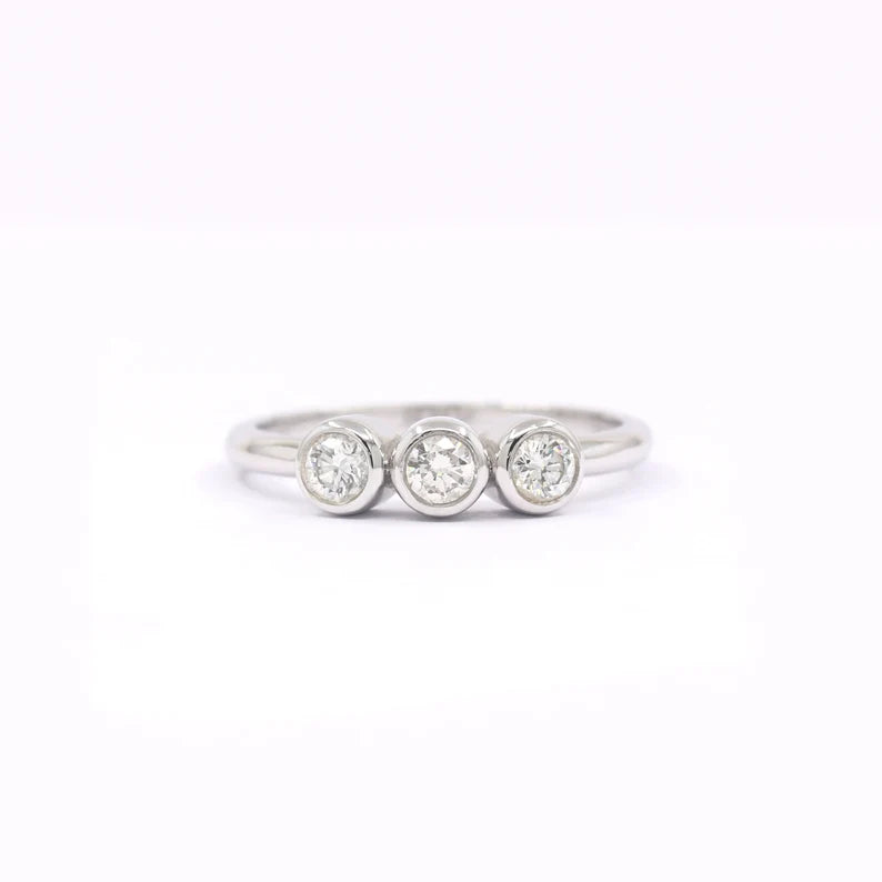 14K 0.45CT DIAMOND BEZEL RING