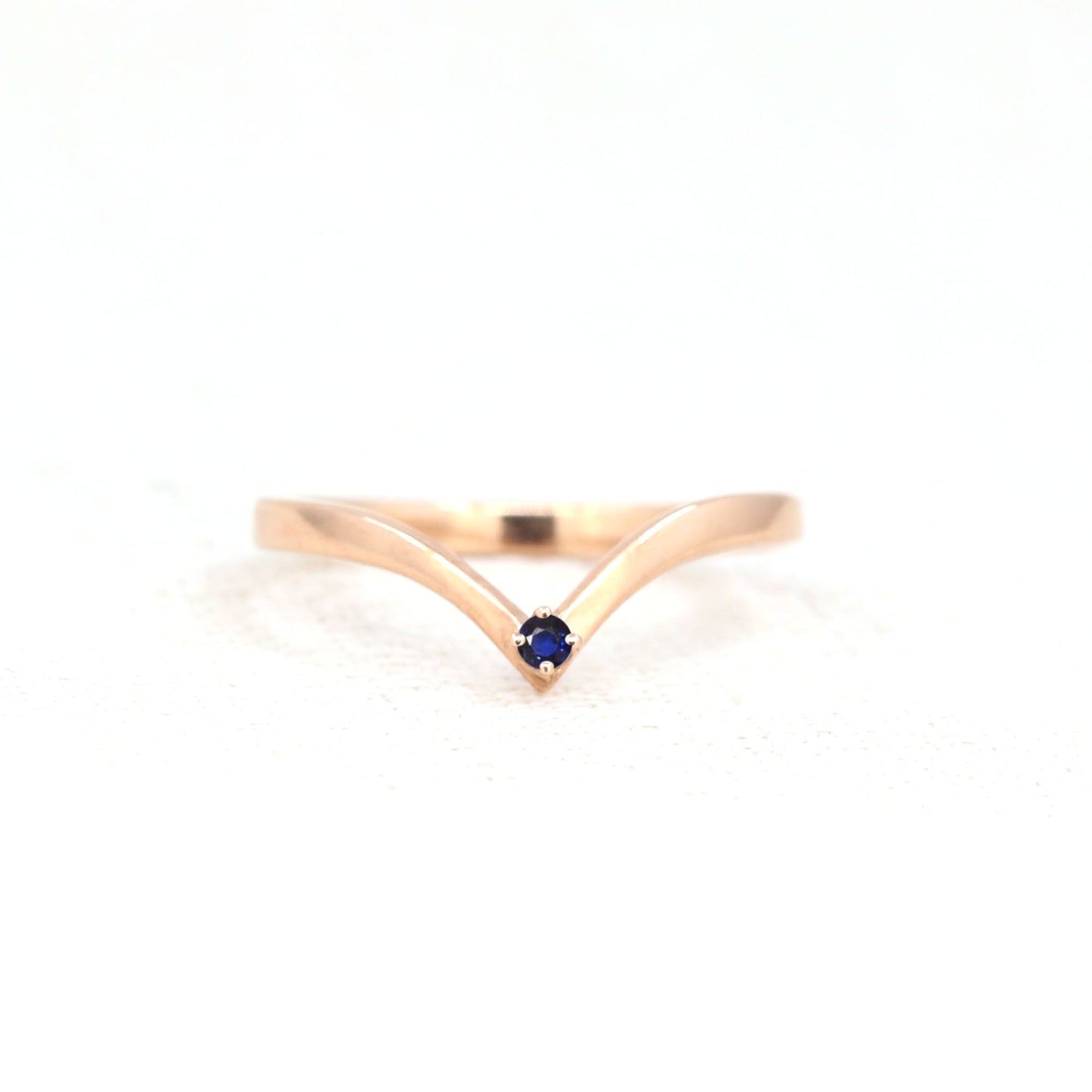 1.6mm Chevron Natural Sapphire Ring