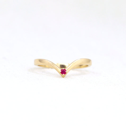 1.6mm Chevron Natural Ruby Ring