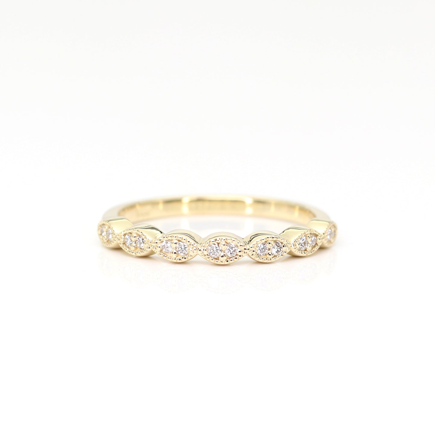 14K 0.14CT DIAMOND ART DECO BAND