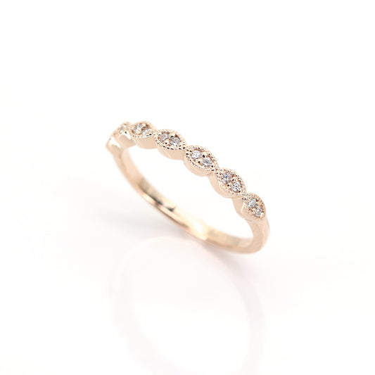 14K 0.14CT DIAMOND ART DECO BAND