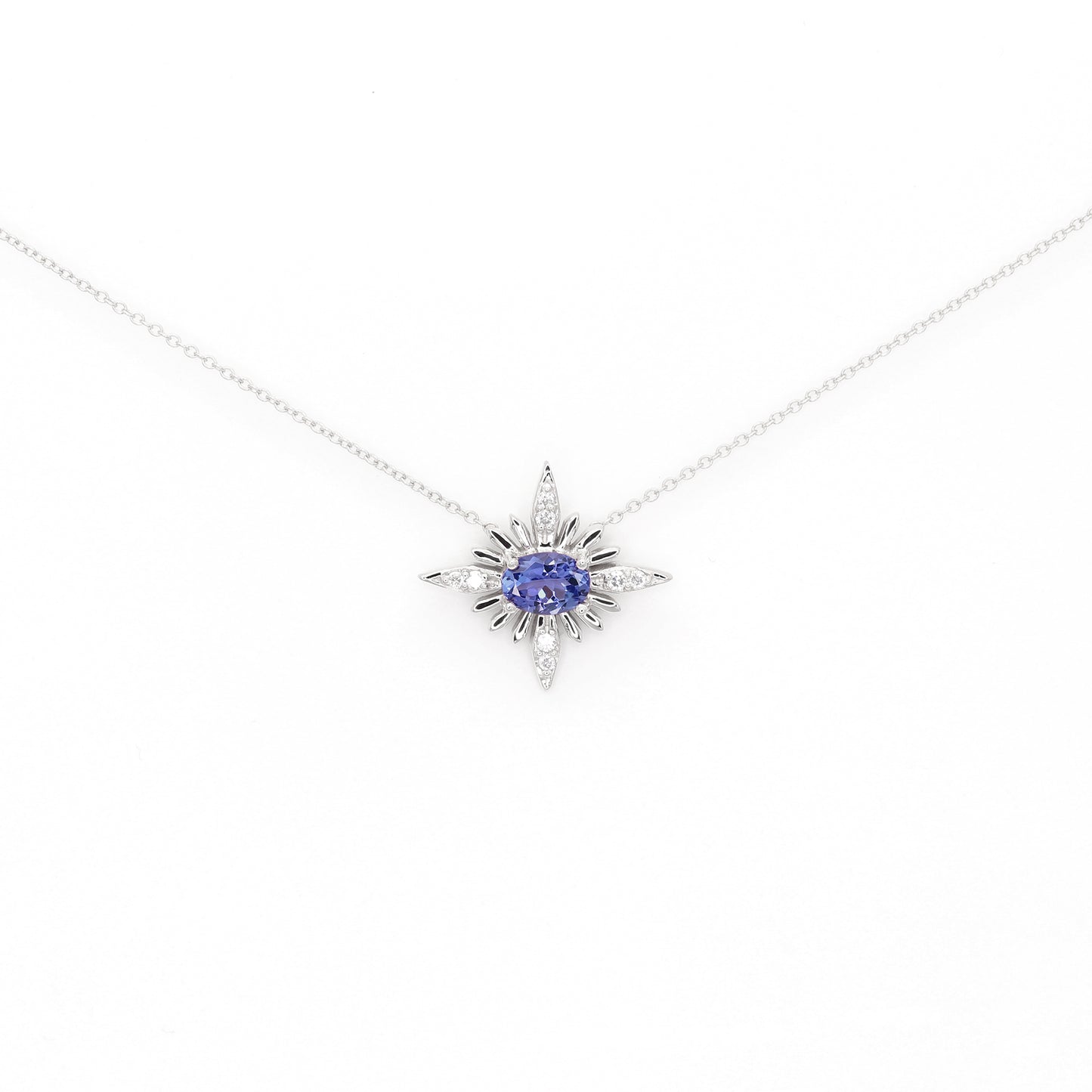 14k Tanzanite Diamond Starburst Necklace