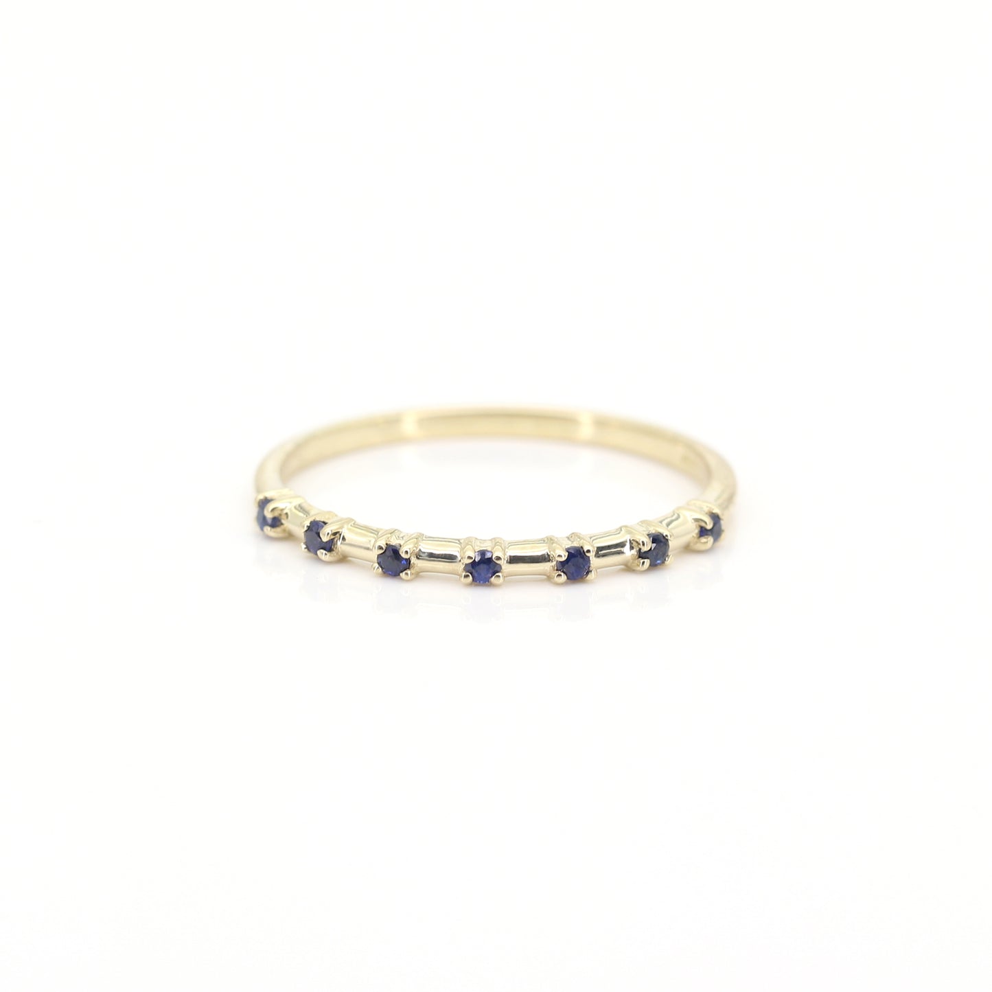 14K 7 SAPPHIRE SPACED 1.2MM BAND