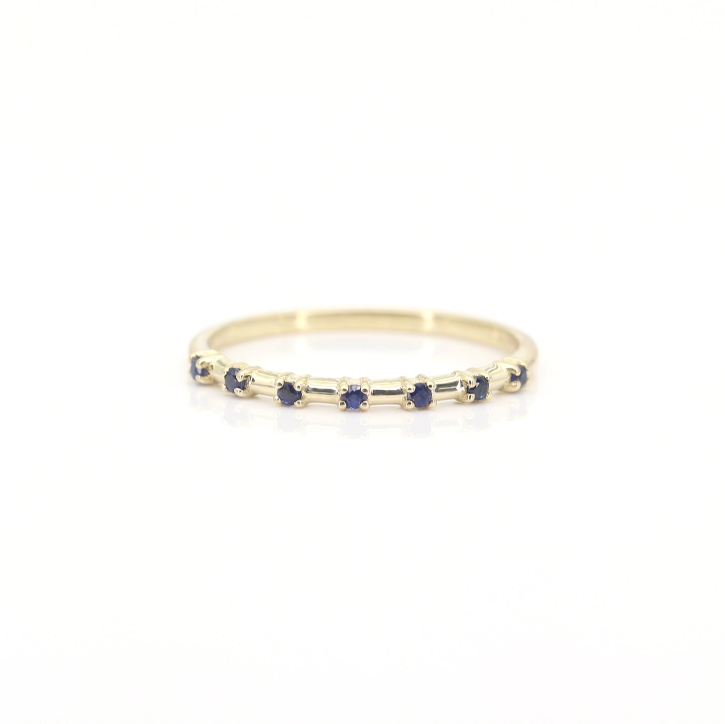 14K 7 SAPPHIRE SPACED 1.2MM BAND