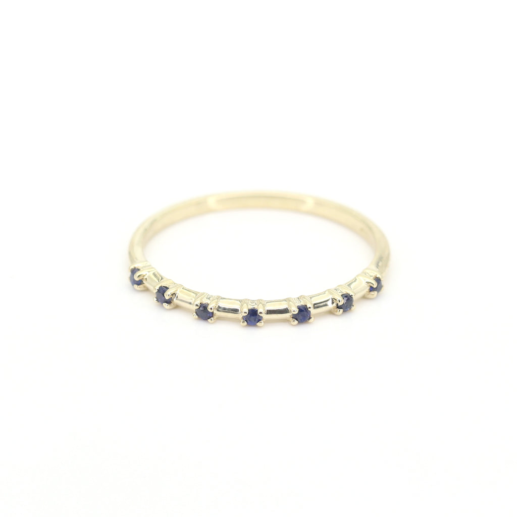 14K 7 SAPPHIRE SPACED 1.2MM BAND
