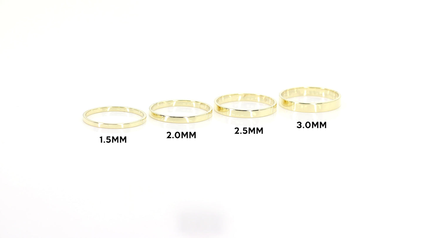 14k 2.0MM Flat Band