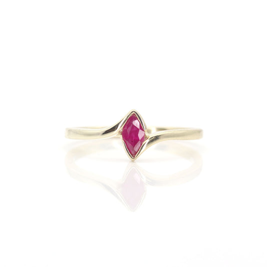 14K MARQUISE RUBY BEZEL BAND