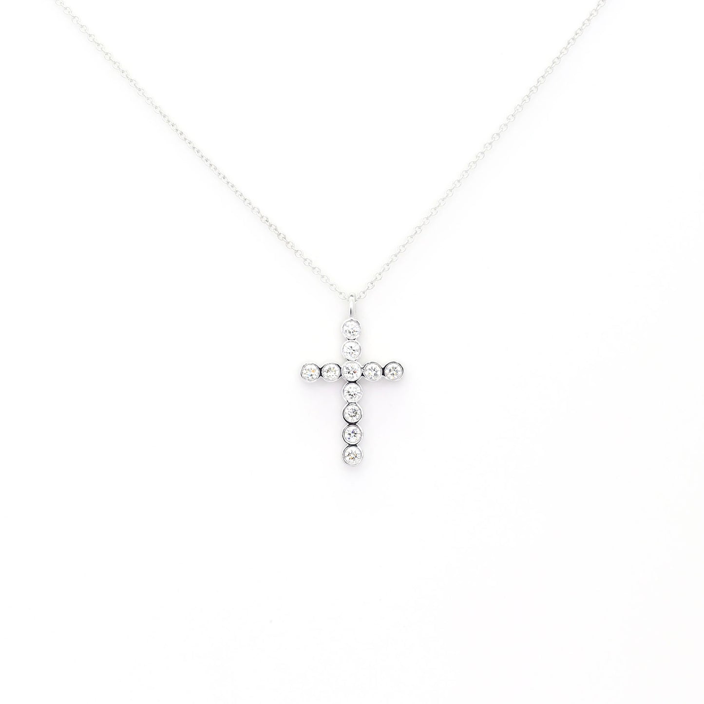 14K 0.33CT DIAMOND CROSS NECKLACE