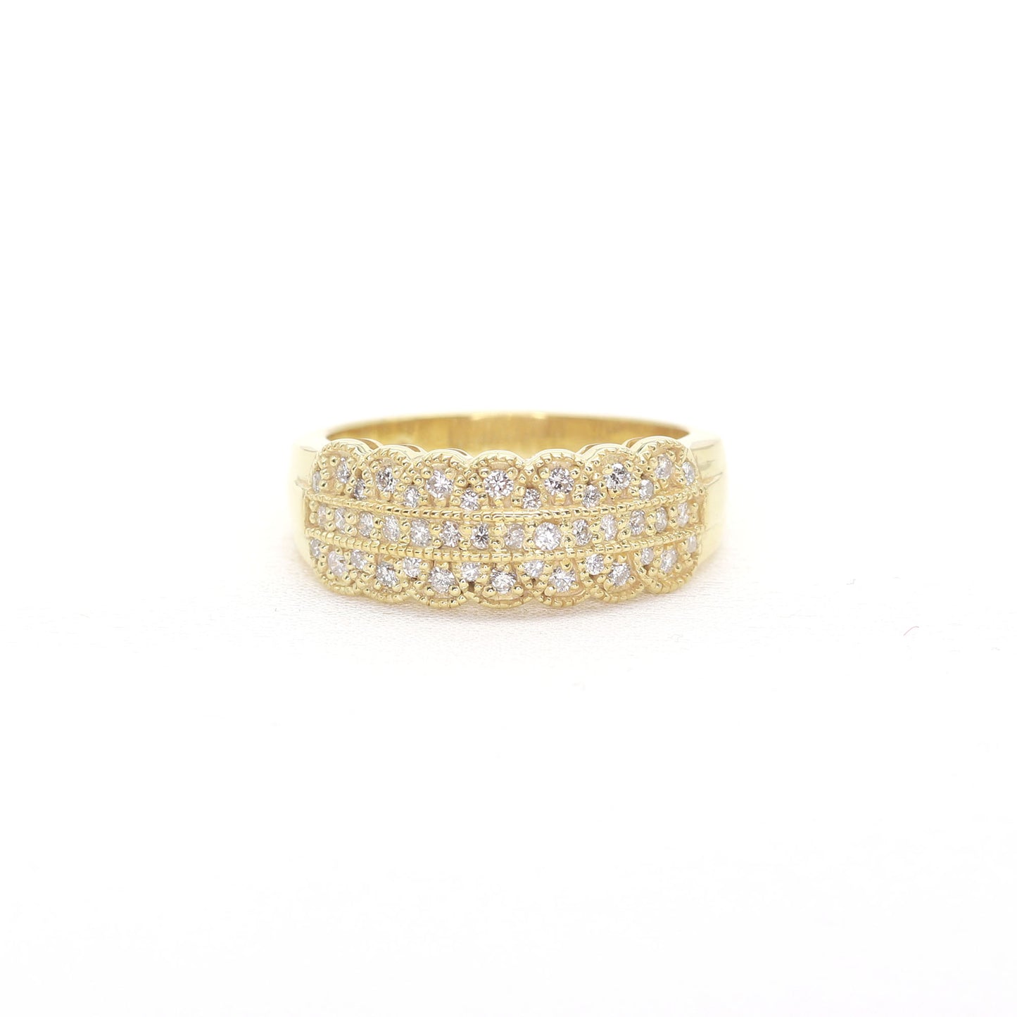 14K ART DECO DIAMOND WEDDING BAND