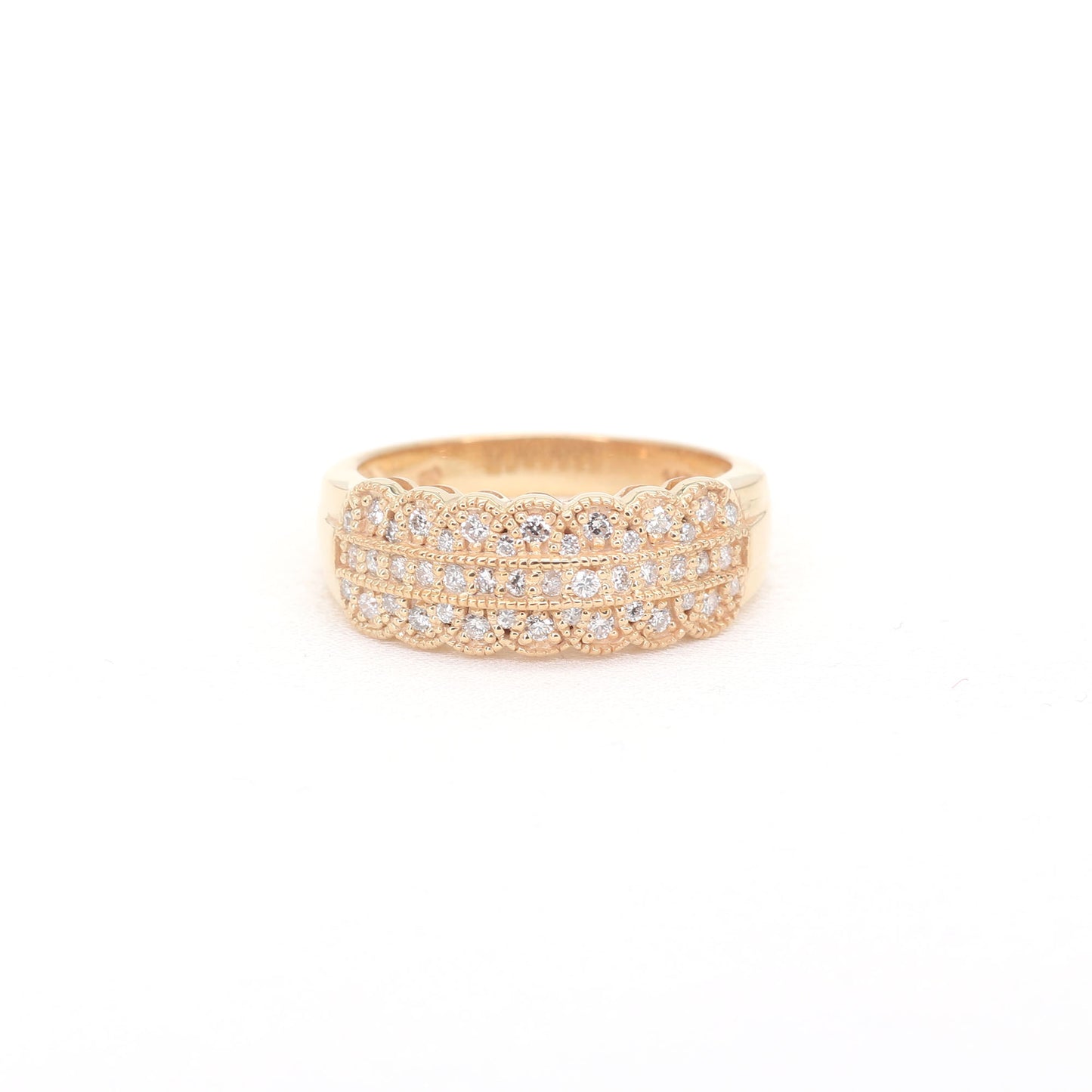 14K ART DECO DIAMOND WEDDING BAND