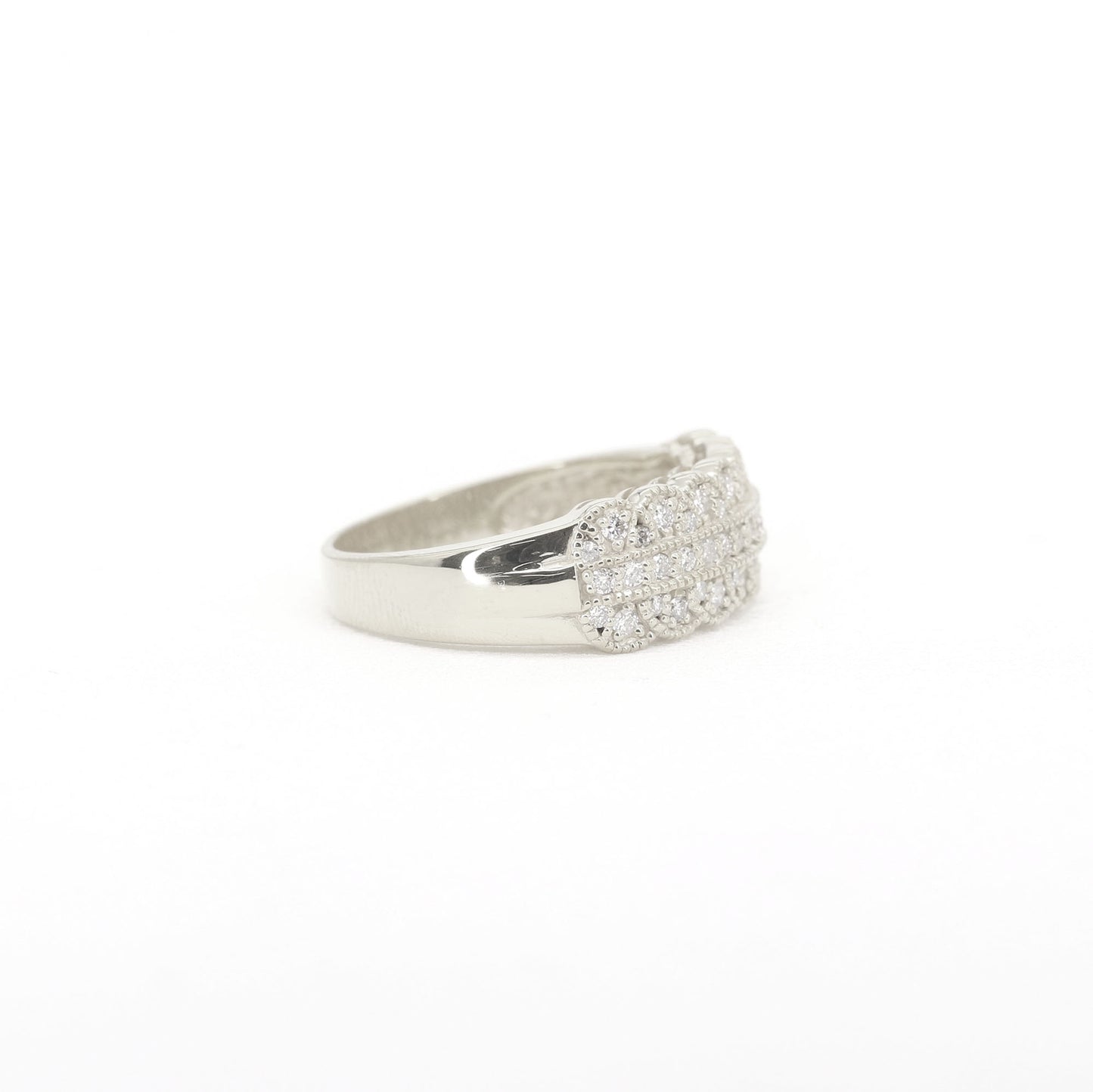 14K ART DECO DIAMOND WEDDING BAND