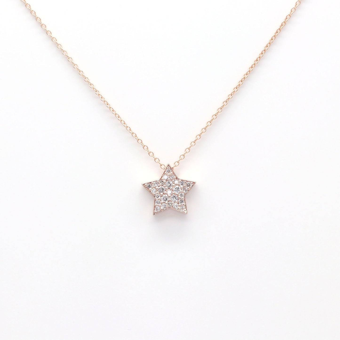 14K 0.22CT DIAMOND STAR NECKLACE