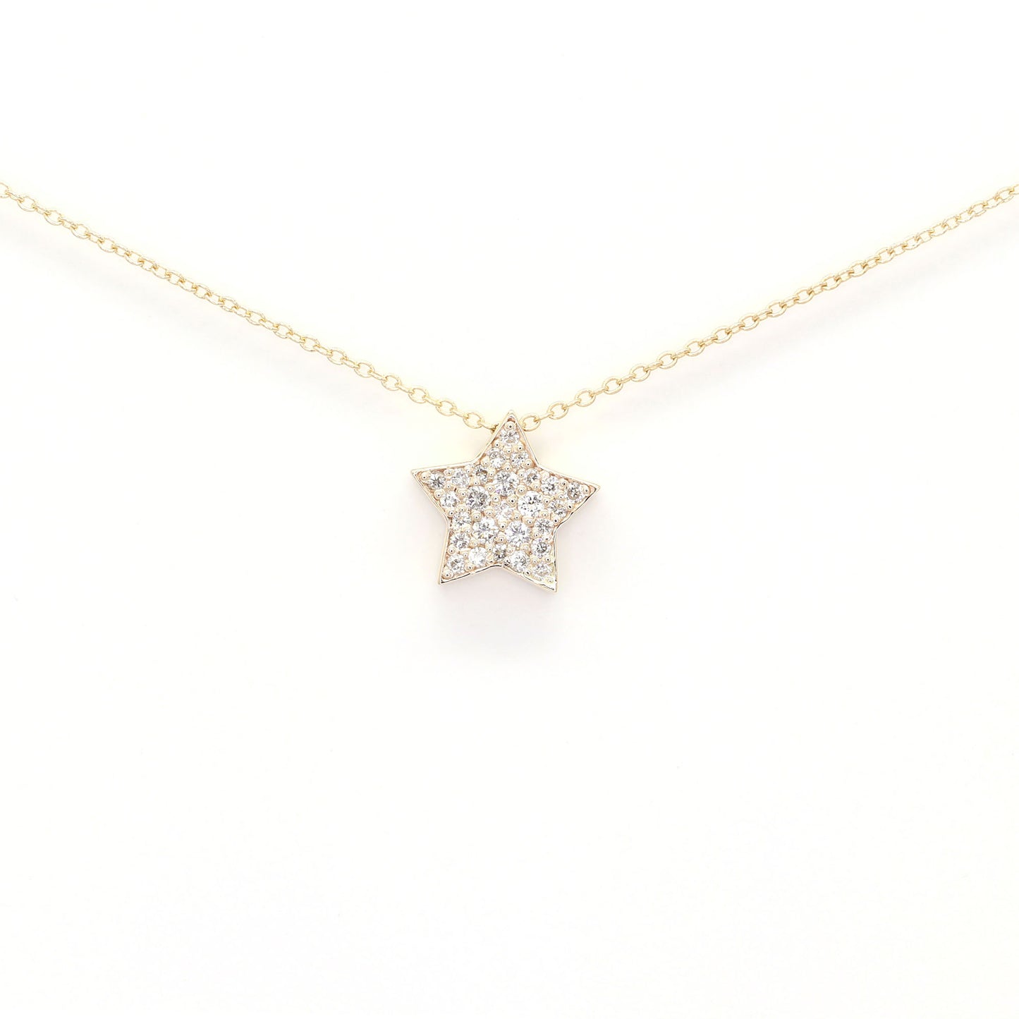 14K 0.22CT DIAMOND STAR NECKLACE