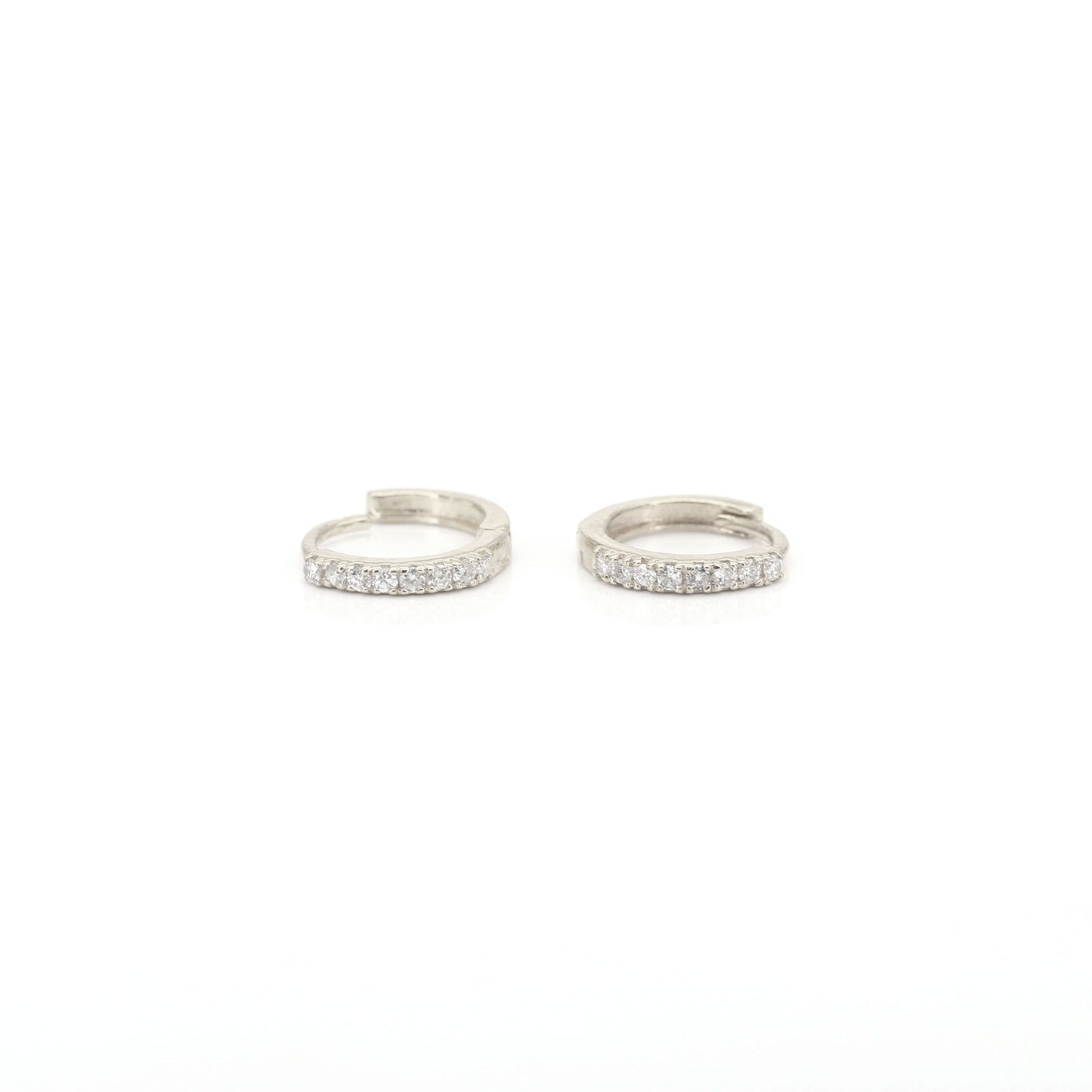 14k 8 Diamond Tiny Hoop Earring