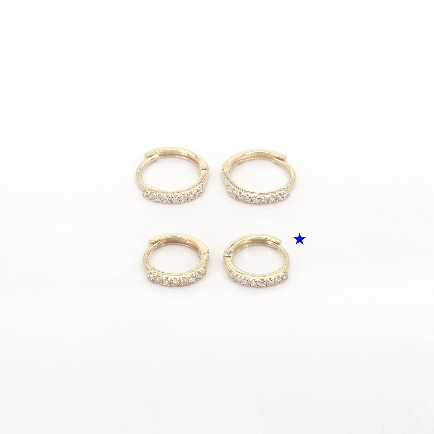 14k 8 Diamond Tiny Hoop Earring