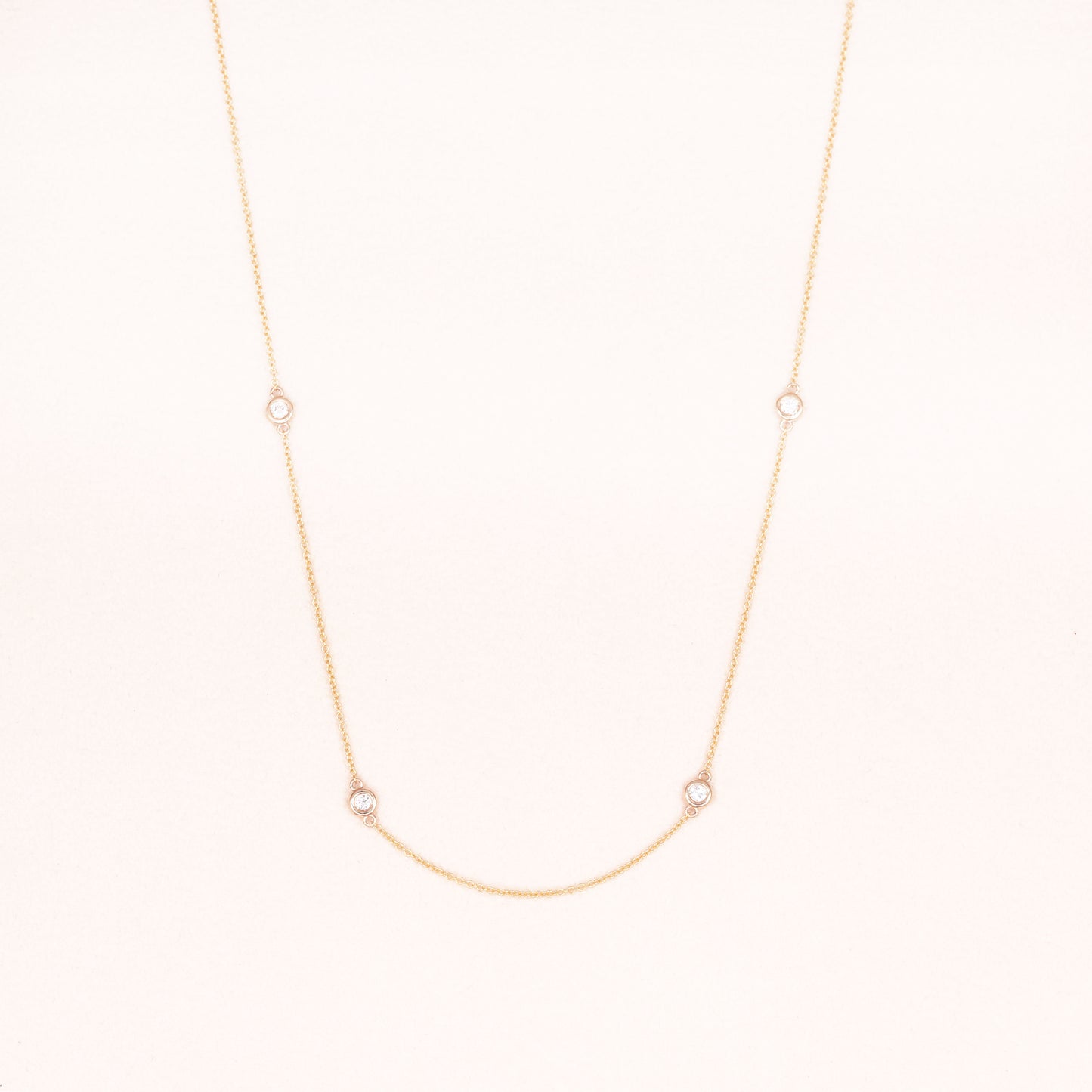 14K 4 DIAMOND BY THE YARD GOLD NECKLACE