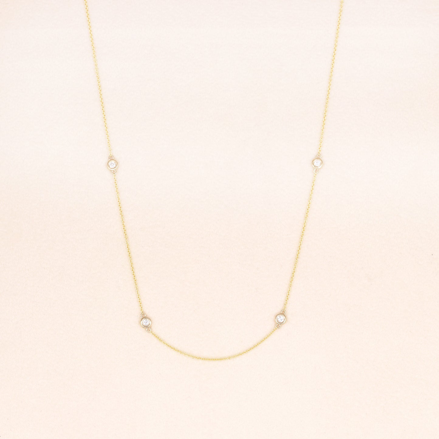 14K 4 DIAMOND BY THE YARD GOLD NECKLACE