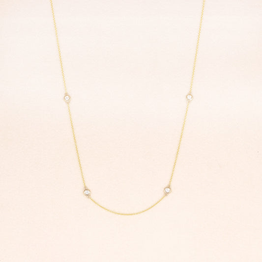 14K 4 DIAMOND BY THE YARD GOLD NECKLACE