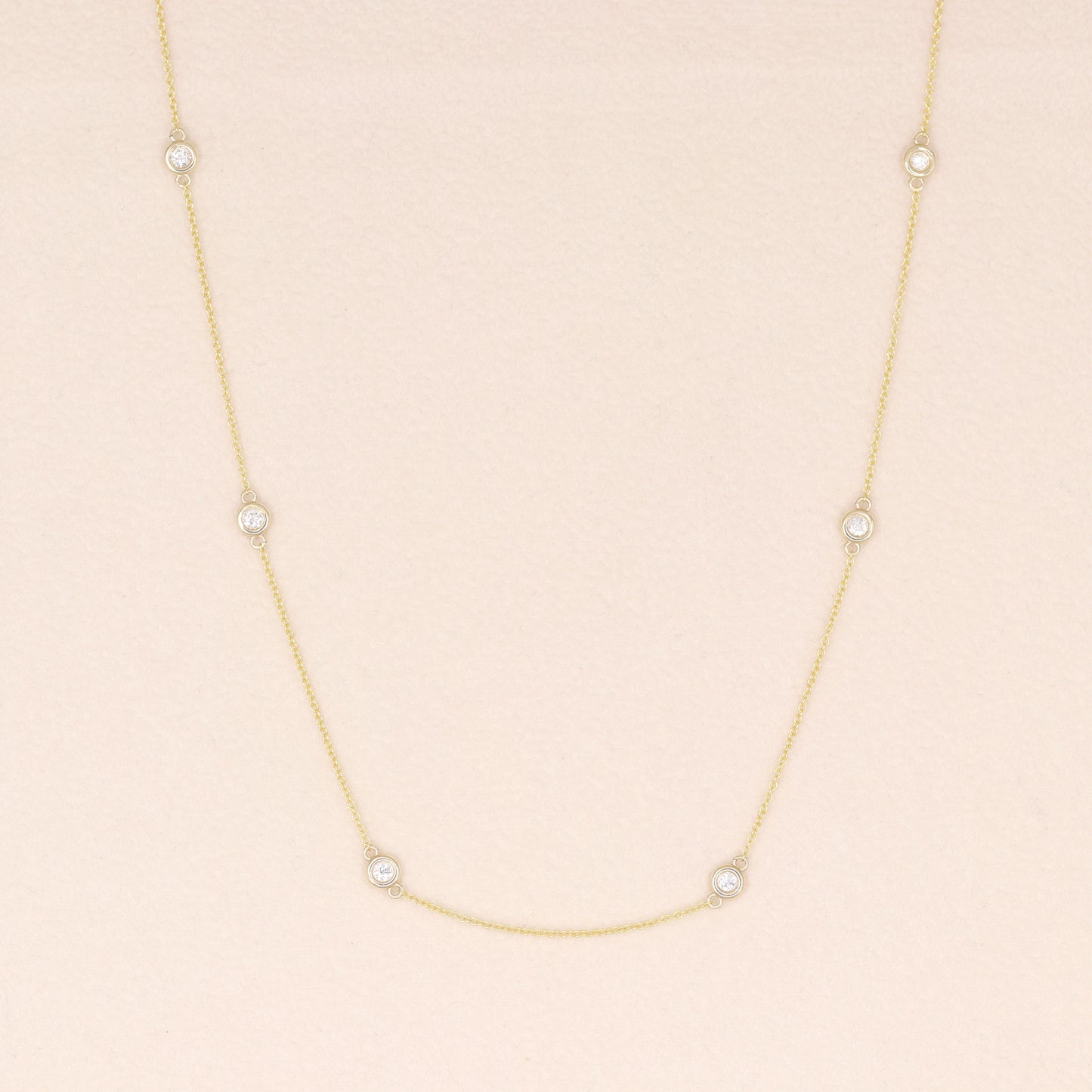 14K 6 DIAMOND BY THE YARD GOLD NECKLACE