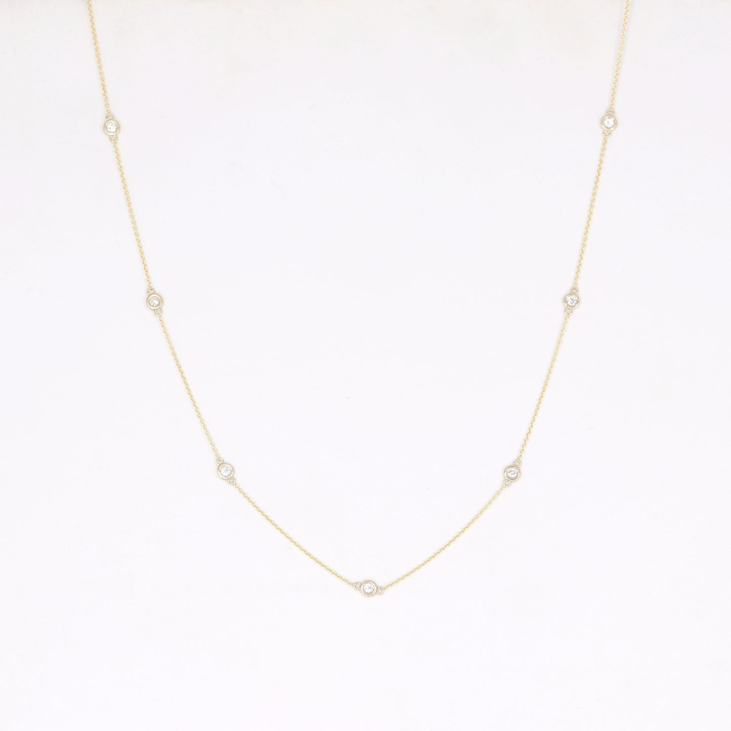 14K 7 DIAMOND BY THE YARD GOLD NECKLACE