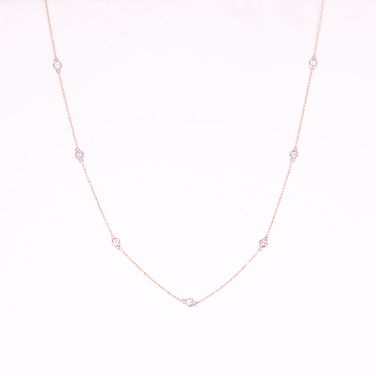 14K 7 DIAMOND BY THE YARD GOLD NECKLACE