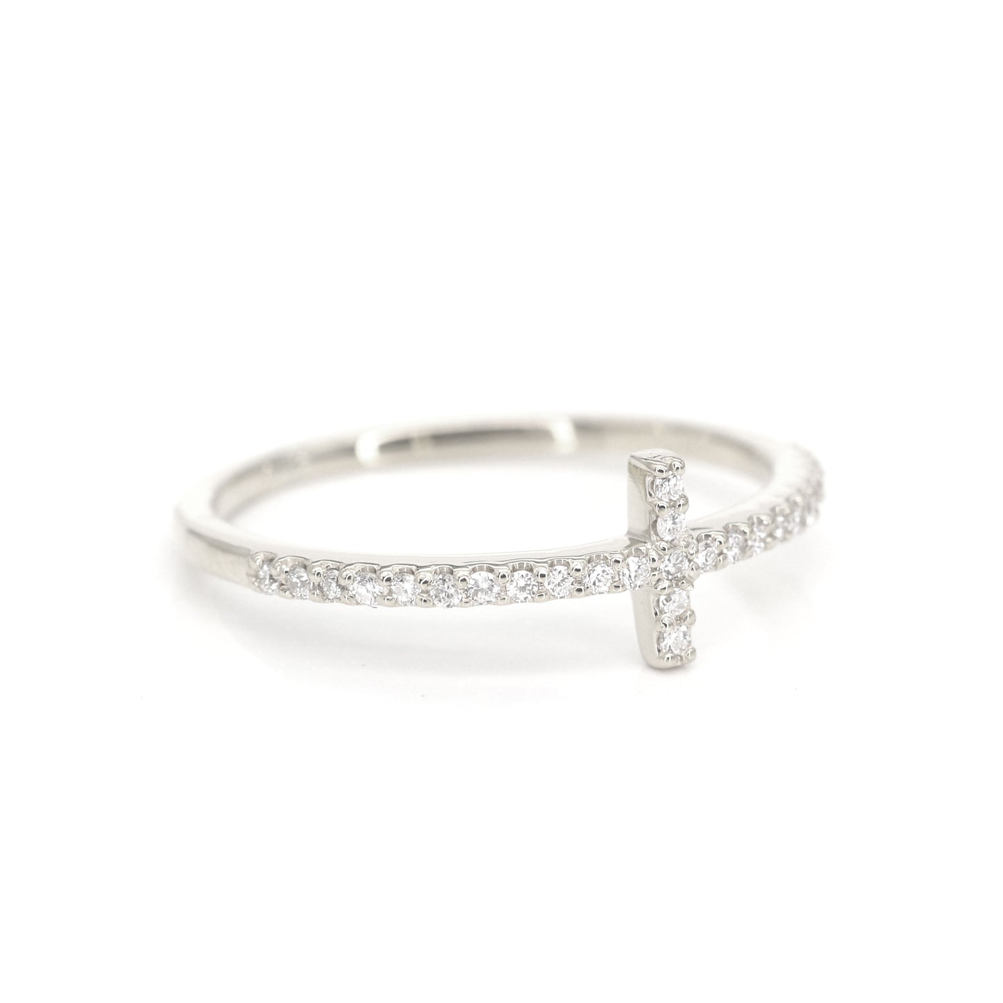 14K DIAMOND CROSS BAND