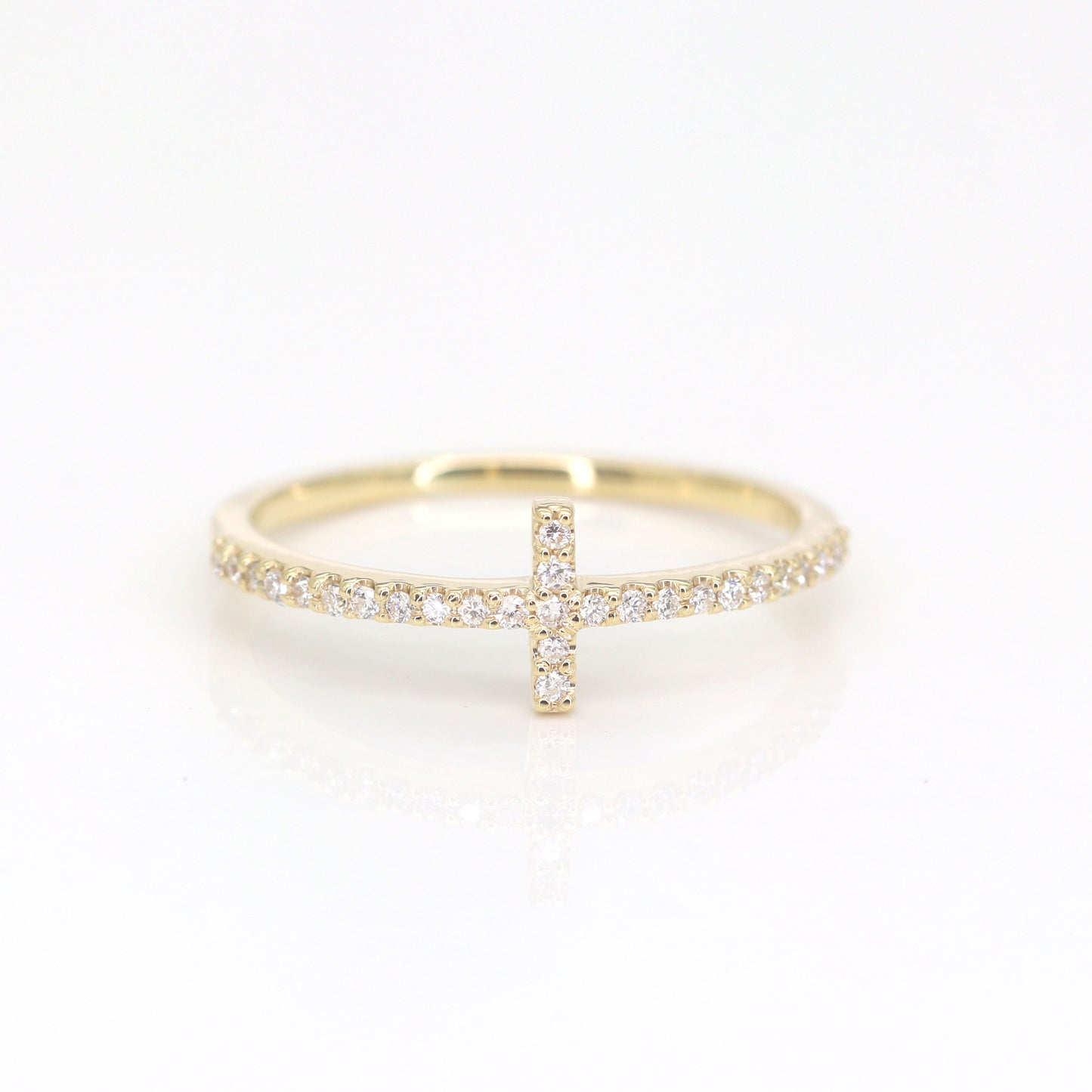 14K DIAMOND CROSS BAND