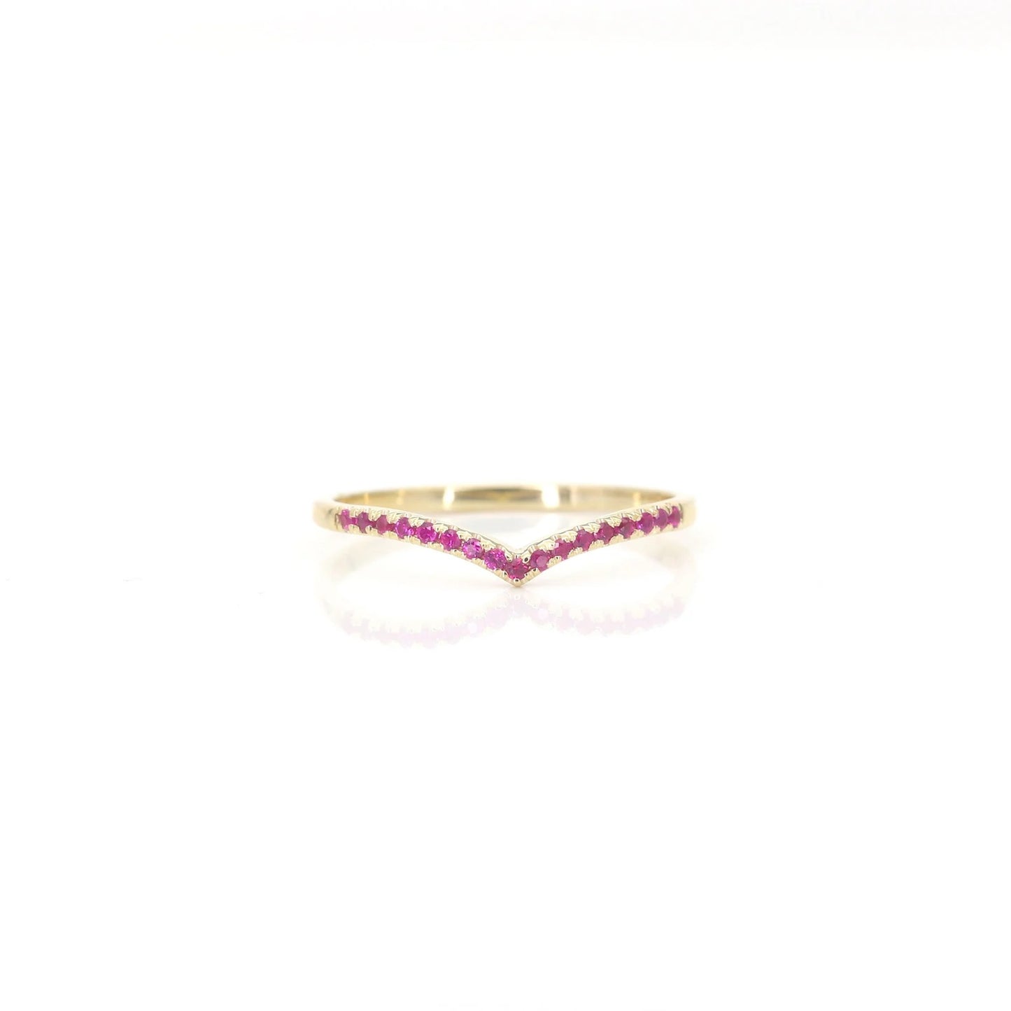 14K RUBY CHEVRON BAND