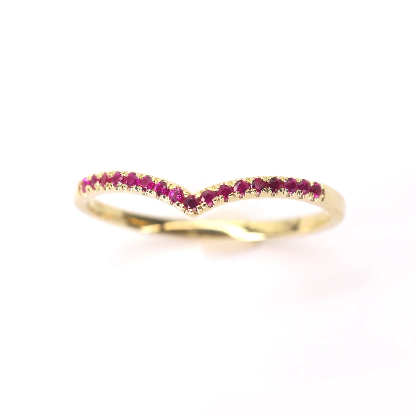 14K RUBY CHEVRON BAND