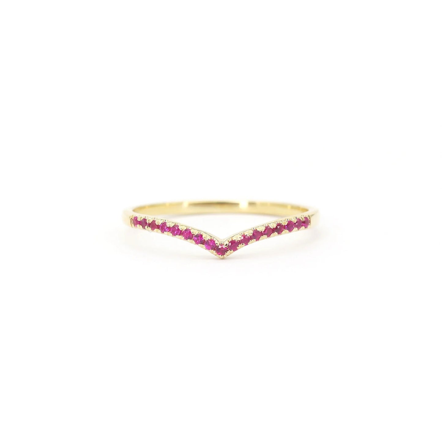 14K RUBY CHEVRON BAND