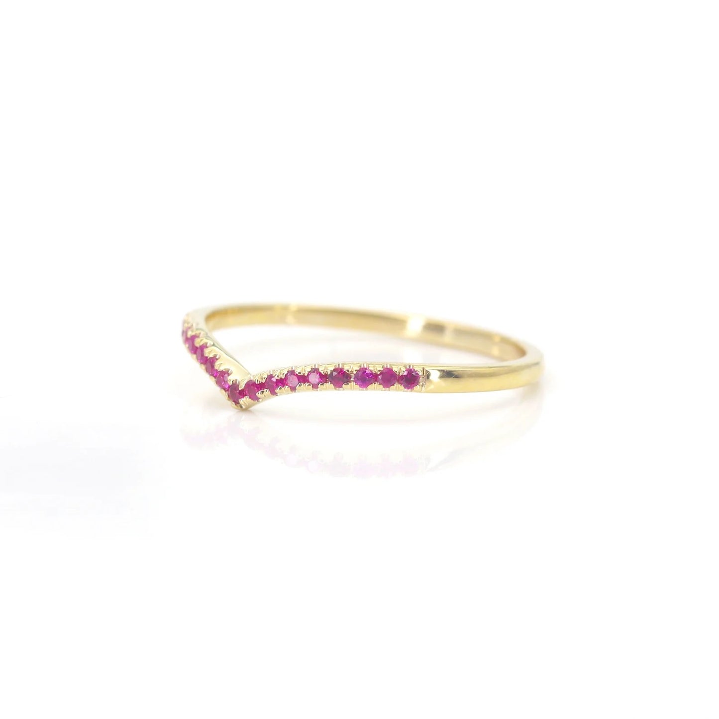 14K RUBY CHEVRON BAND