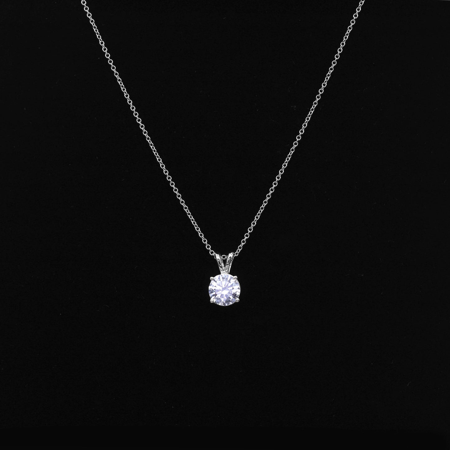 1.0ct Lab Grown Diamond Necklace / 14k Prong Sliding Necklace