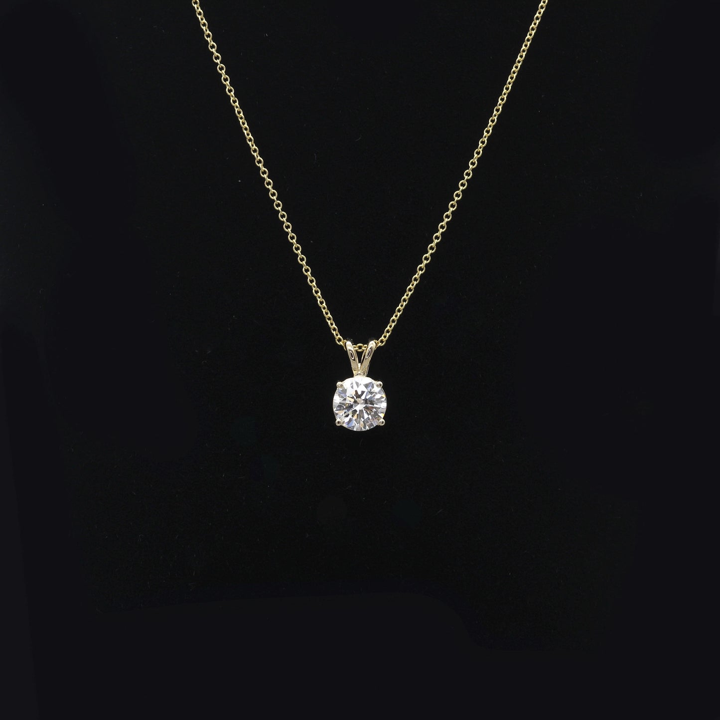 1.0ct Lab Grown Diamond Necklace / 14k Prong Sliding Necklace