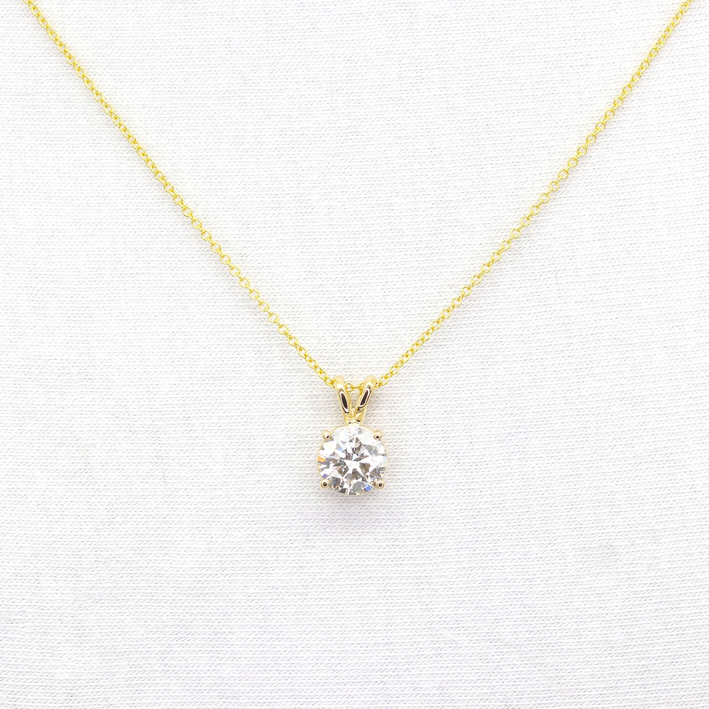 1.0ct Lab Grown Diamond Necklace / 14k Prong Sliding Necklace