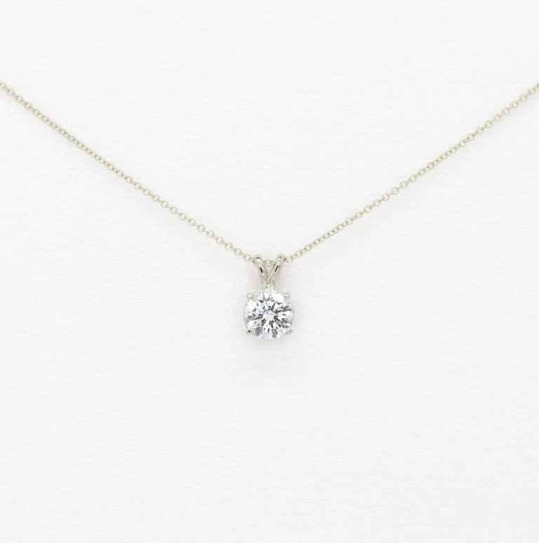 1.0ct Lab Grown Diamond Necklace / 14k Prong Sliding Necklace