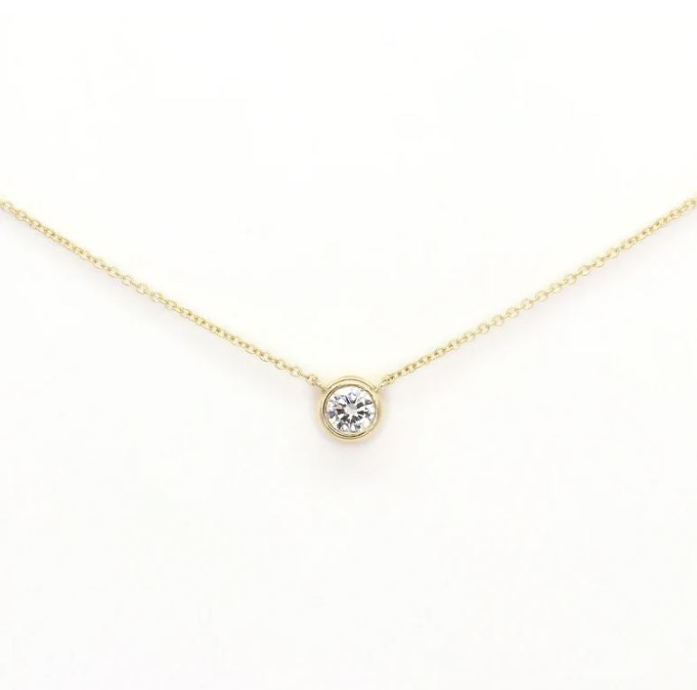 0.30ct LAB GROWN DIAMOND BEZEL 14k GOLD NECKLACE