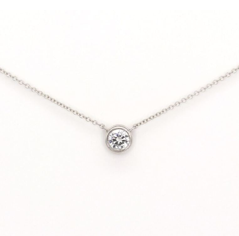 0.30ct LAB GROWN DIAMOND BEZEL 14k GOLD NECKLACE