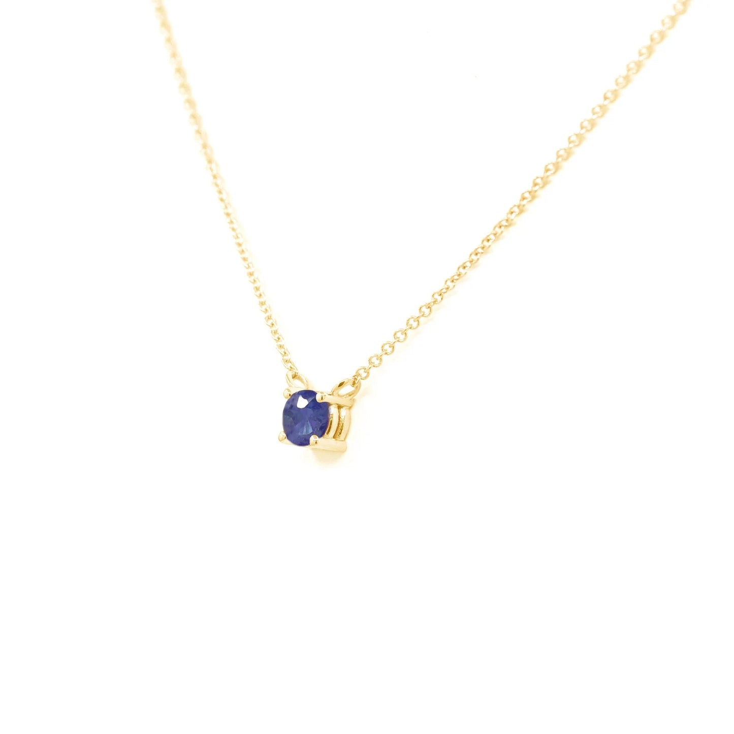 14K SAPPHIRE SOLITAIRE NECKLACE