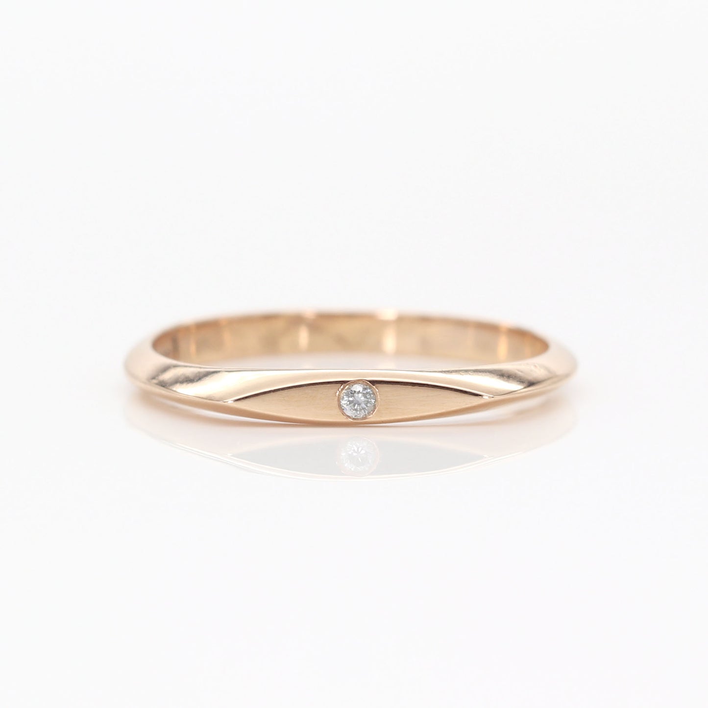 14K DIAMOND FLAT TOP BAND