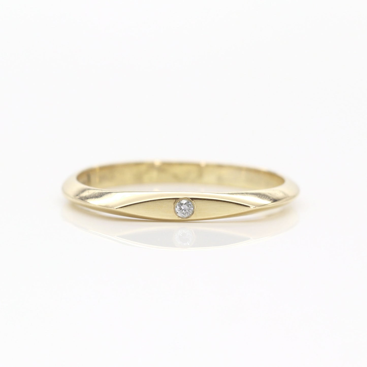 14K DIAMOND FLAT TOP BAND