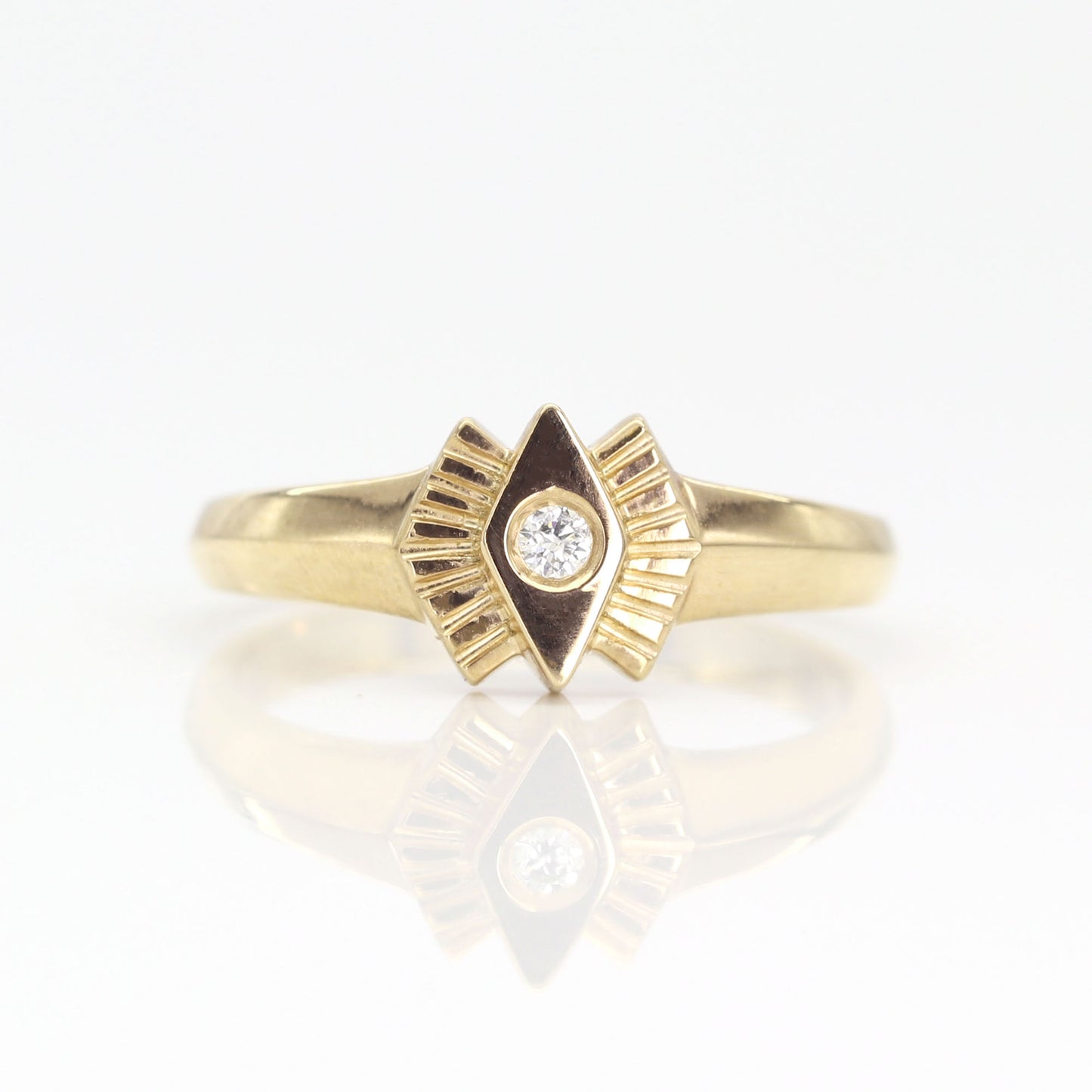 14K DIAMOND RHOMBUS RING