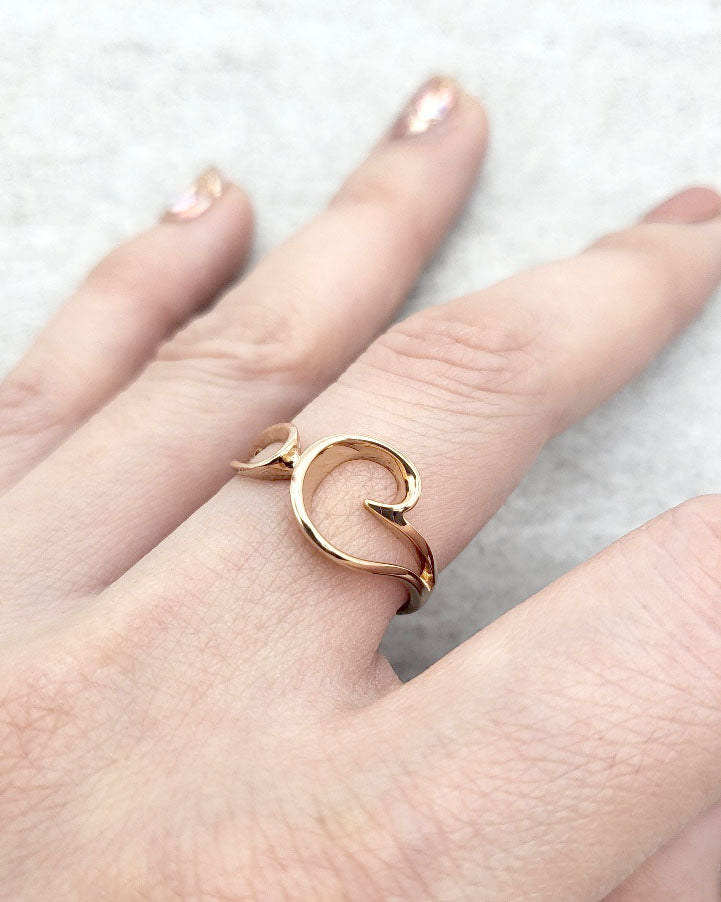 14K DOUBLE CLOUD FREEFORM BAND