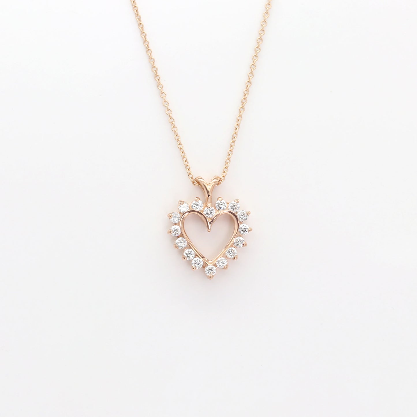 14K 0.40CT DIAMOND HEART NECKLACE