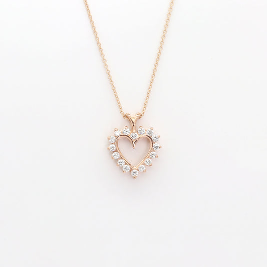 14K 0.40CT DIAMOND HEART NECKLACE