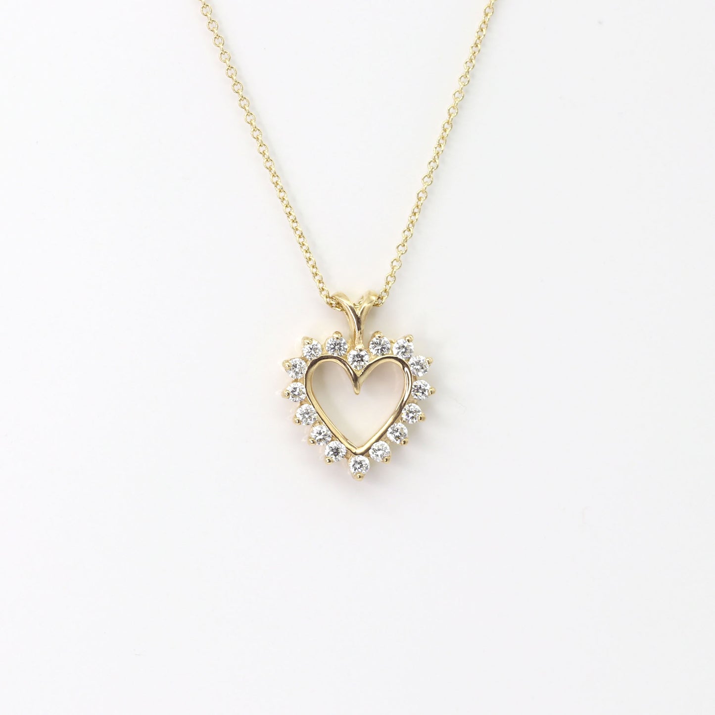 14K 0.40CT DIAMOND HEART NECKLACE